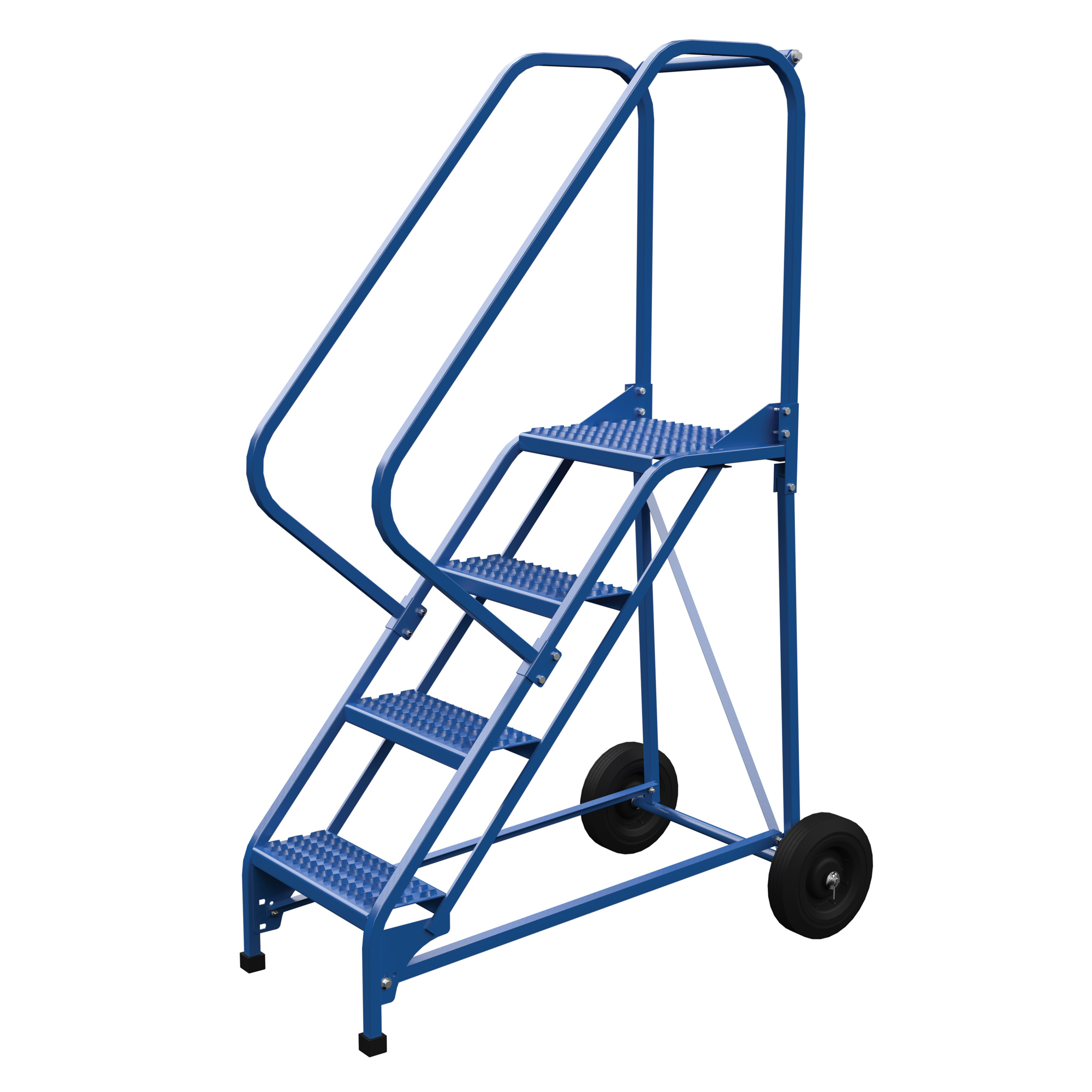 Vestil 4-Step Grip Strut Folding Ladder - 70in. Overall Height, Steel, Model# LAD-RAF-4-G-EZ